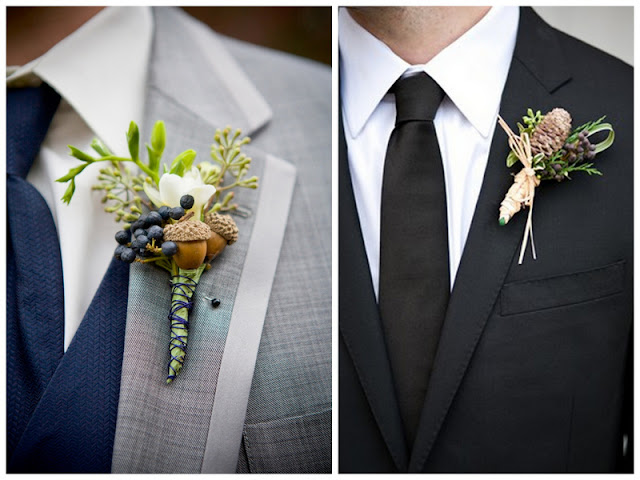 incorporate the season into your groom's boutonniere via Oh Lovely Day