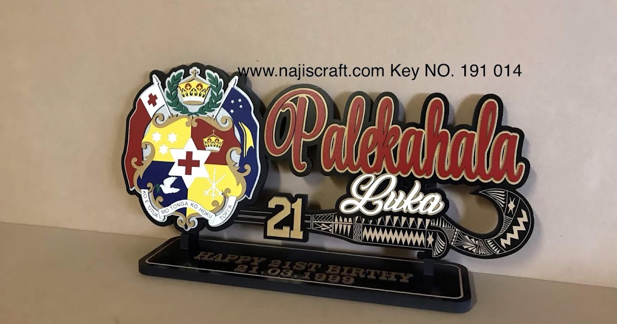 Naji's Craft NO. 191014 TONGAN SHIELD 21ST KEY 85CM RED AND GOLD