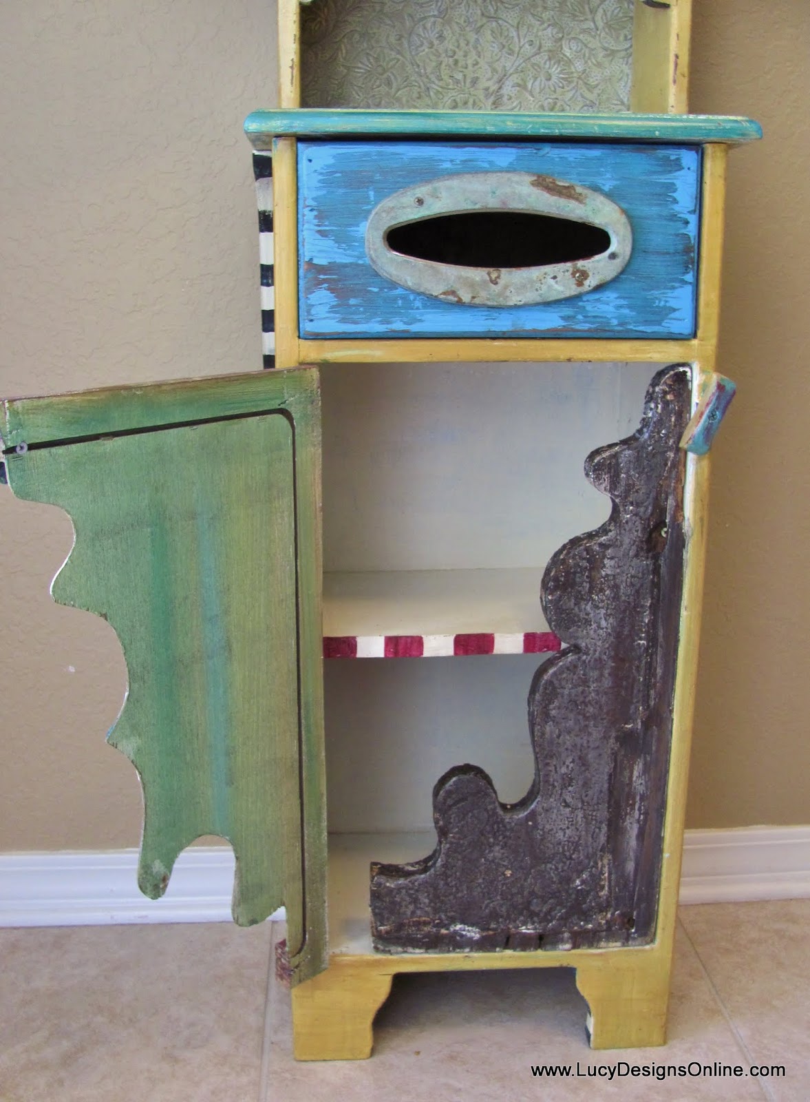 Furniture Makeover, Hand Painted Country to Colorful and Funky Using Recycled and