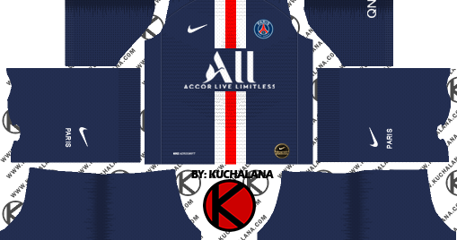 Paris Saint-Germain (PSG) 2019/2020 Kit - Dream League Soccer Kits ...