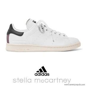 Meghan Markle wore STELLA MCCARTNEY + adidas Stan Smith grosgrain-trimmed faux leather sneakers