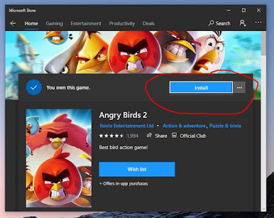 Cara  Instal Game Angry Birds 2 Di Windows 10