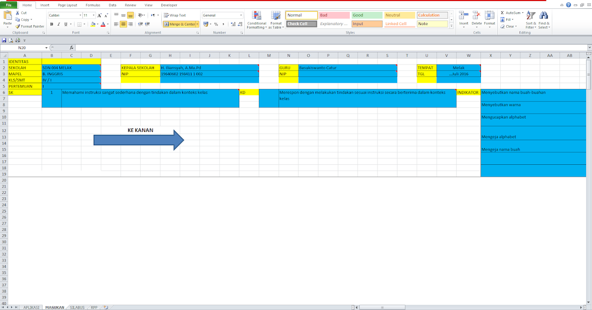 Download Aplikasi Membuat RPP 1 Lembar Menggunakan Excel Download Aplikasi Membuat RPP 1 Lembar Menggunakan Excel