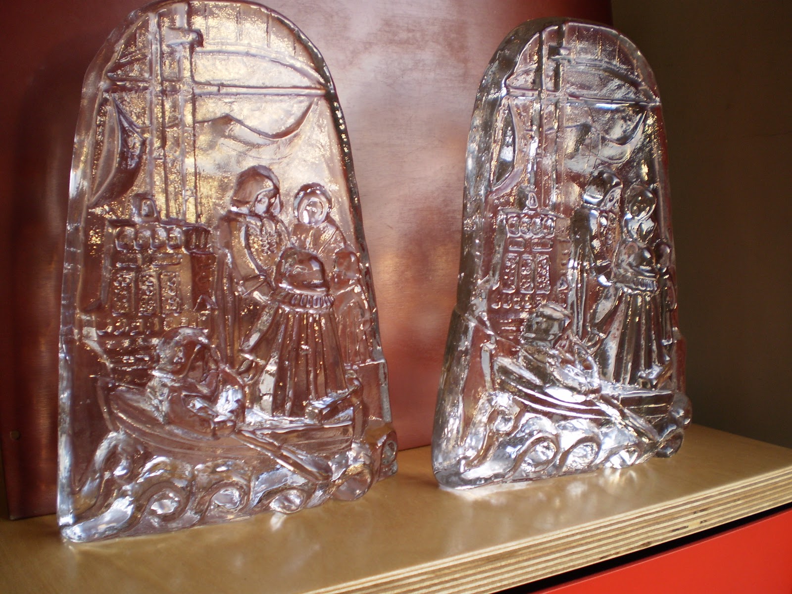 Heart of Glass Blenko Glass Bookends Can we Identify?