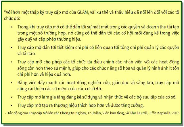 ‘Tác động của Truy cập Mở lên các Phòng trưng bày, Thư viện, Viện bảo tàng, và Kho lưu trữ’ - bản dịch sang tiếng Việt