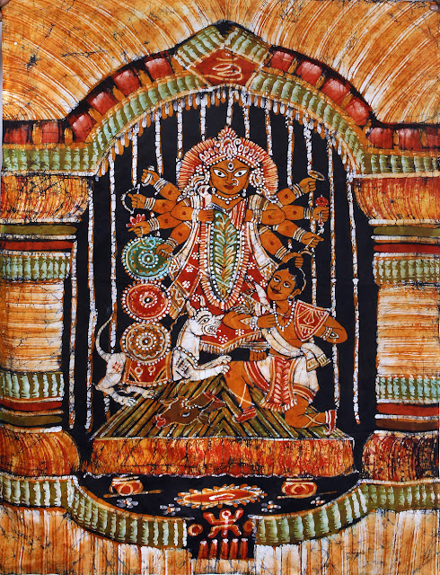 Buy Folk Painting - The Victorious Devi Mahishasuramardini