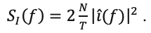 Equation for the spectral density of I(t).