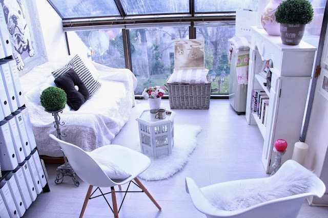 Decoração home office romântico e shabby chic da blogueira. Blog Achados de Decoração