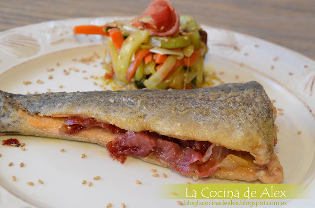 Trucha Con Jamón Y Verduras Al "wok"