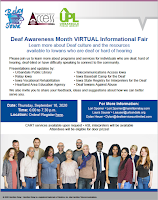 Deaf awareness month virtual informational fair