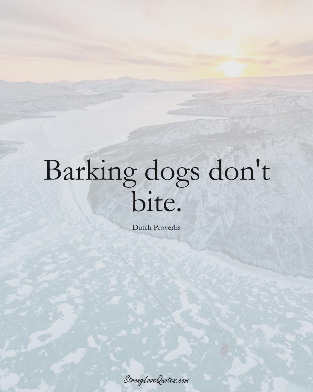 Barking dogs don't bite. (Dutch Sayings);  #EuropeanSayings