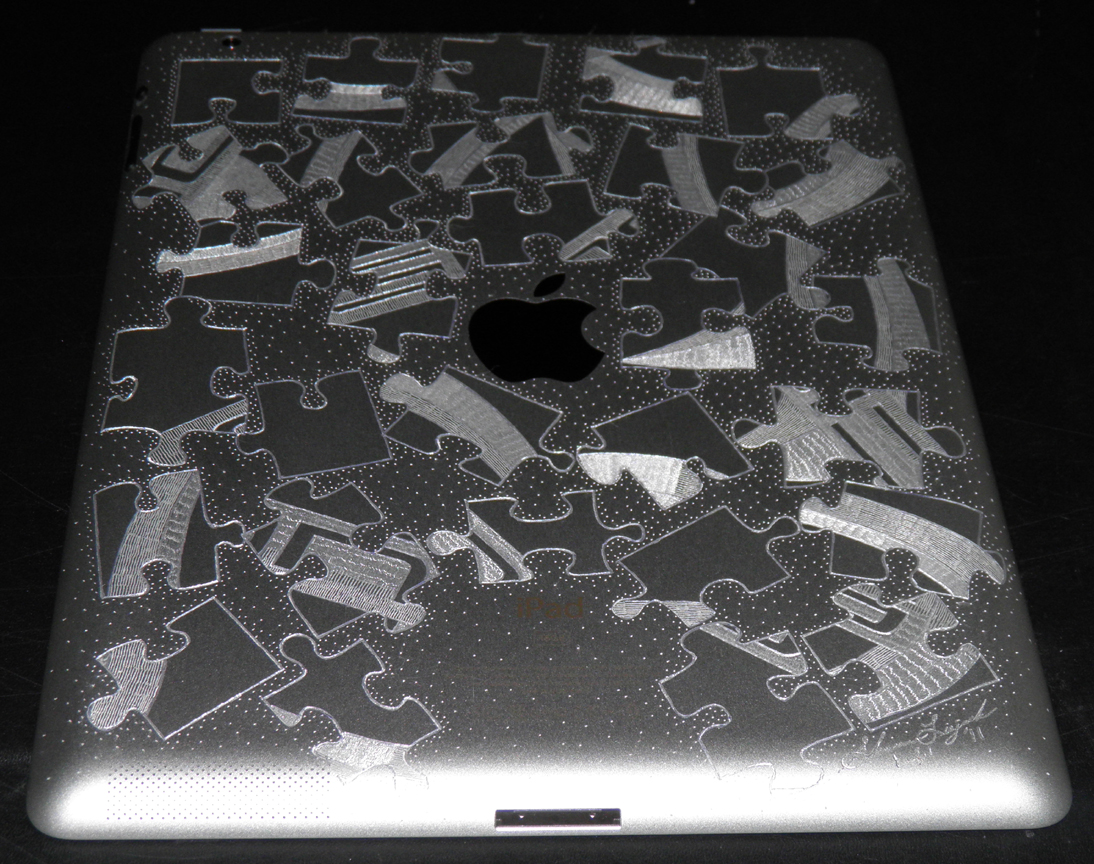 Exotic Engravings 4 of 12 (Hand Engraved iPad 2) Puzzle Pieces Design