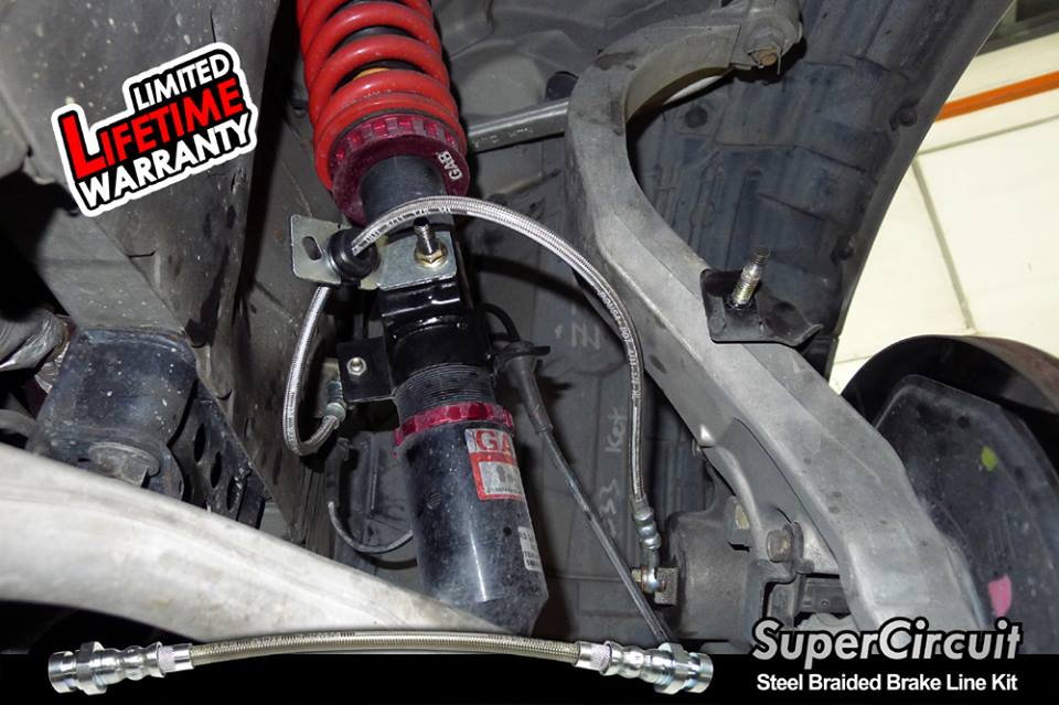 SUPERCIRCUIT Steel Braided Brake Lines Nissan Fairlady 350Z Steel Braided Brake Line Kit (non