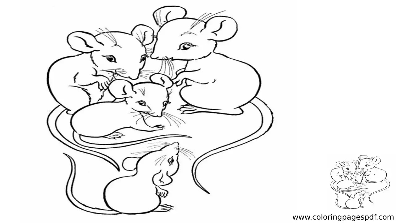 Coloring Page Of Mice Family