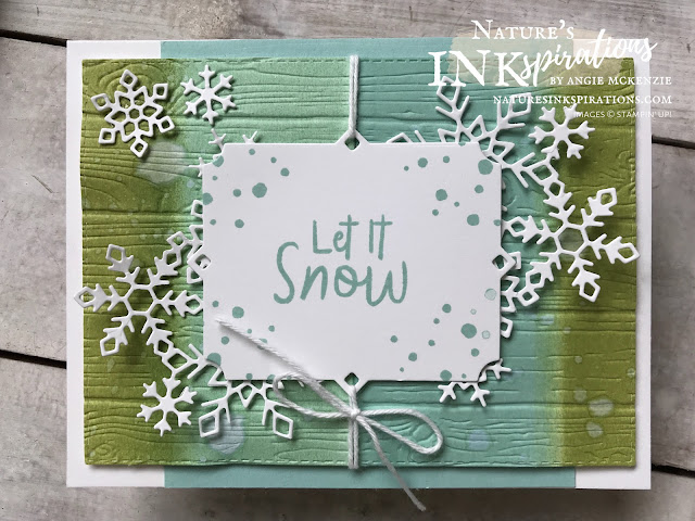By Angie McKenzie for the Third Thursdays Blog Hop; Click READ or VISIT to go to my blog for details! Featuring the Christmas Layers Dies and Beautiful Boughs Dies for creating early Christmas cards along with the Snowman Season, Peaceful Boughs and Itty Bitty Christmas Greetings stamp sets; #diecutting #naturesinkspirations #christmascards #nature #beautifulboughsdies #christmaslayersdies #linenthread #whitebakerstwine #elegantfacetedgems #spongefliptechnique #pinewoodplanks3dembossingfolder #rectanglestitcheddies #nature #snowflakes #christmasinjuly #makingotherssmileonecreationatatime