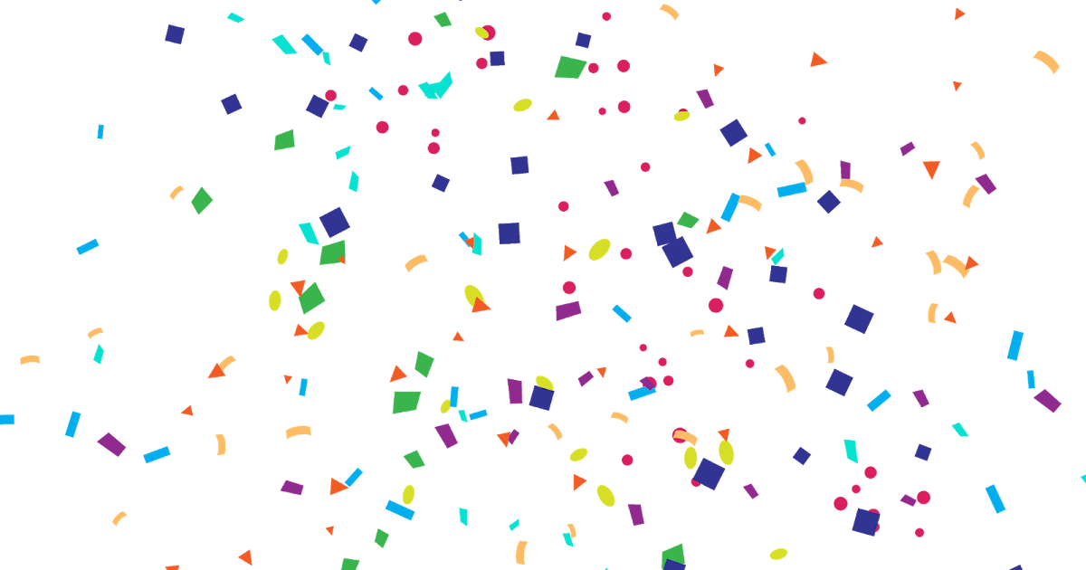 Paper Confetti Party, Cartoon Happy Birthday confetti, white background