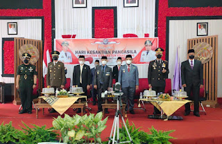 Kapolres Bersama Forkopimda Enrekang Hadiri Upacara Hari kesaktian pancasila Secara Virtual