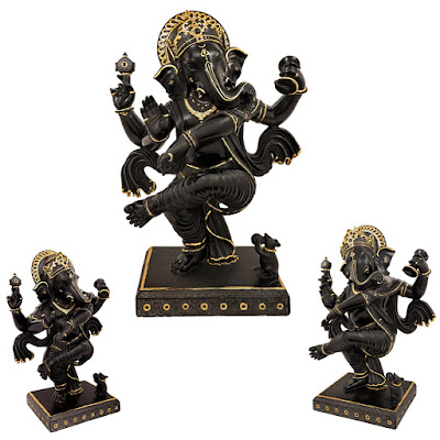 Black Marble Dancing Ganesha Sculpture