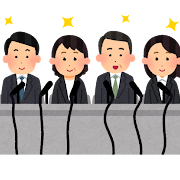 기자 회견의 일러스트 (웃음)