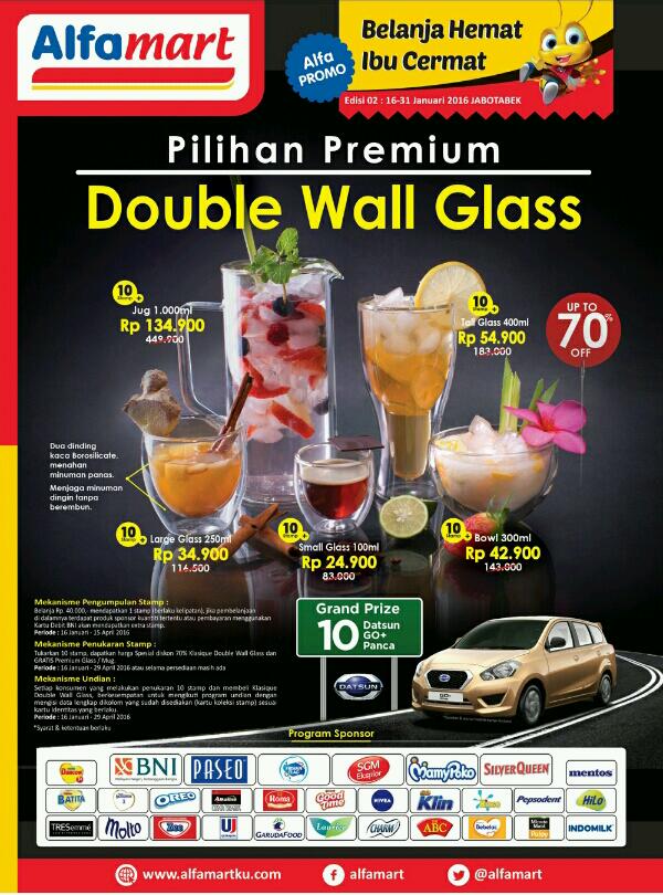 √√ Promo Alfamart Terbaru Pilihan Double Wall Glass Stamp 16 Januari