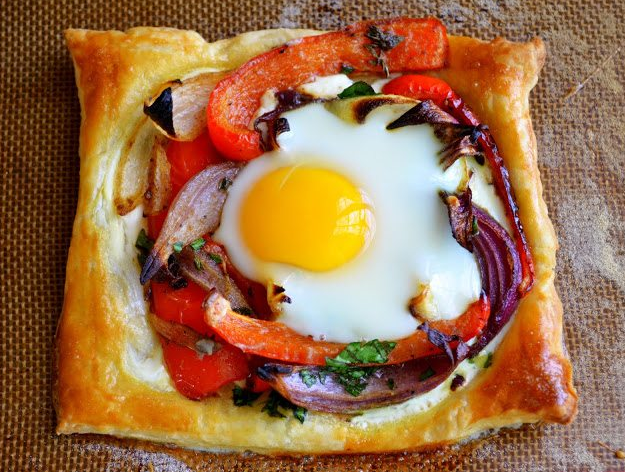 Red Pepper And Baked Egg Galettes