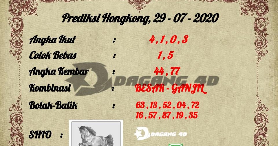 PREDIKSI TOGEL HONGKONG TERJITU 29 JULI 2020 Games303