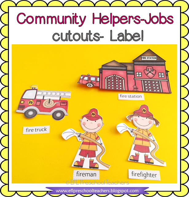 community helper cutout label activity