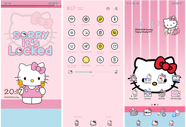 HELLO KITTY JAPAN PAID THEME FOR OPPO AND REALME ANDROID 11&10 