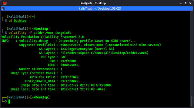 volatility plugin imageinfo