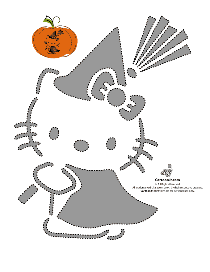 Hello Kitty Pumpkin Template