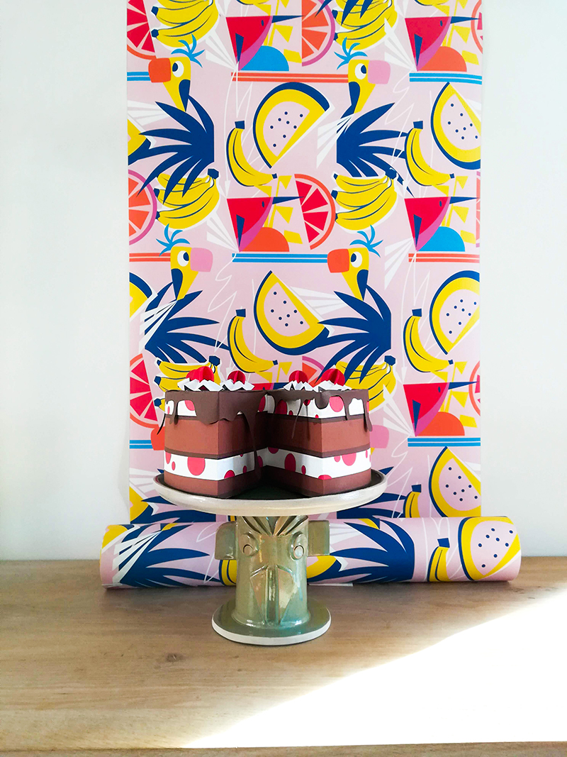 papier peint fruité tropical enfant
