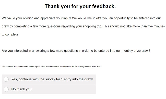 loblaws store opinion survey