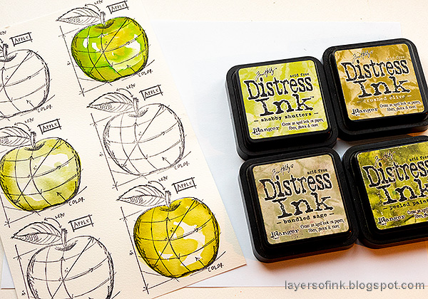 Layers of ink - Watercolor Apples Art Journal Tutorial by Anna-Karin Evaldsson.