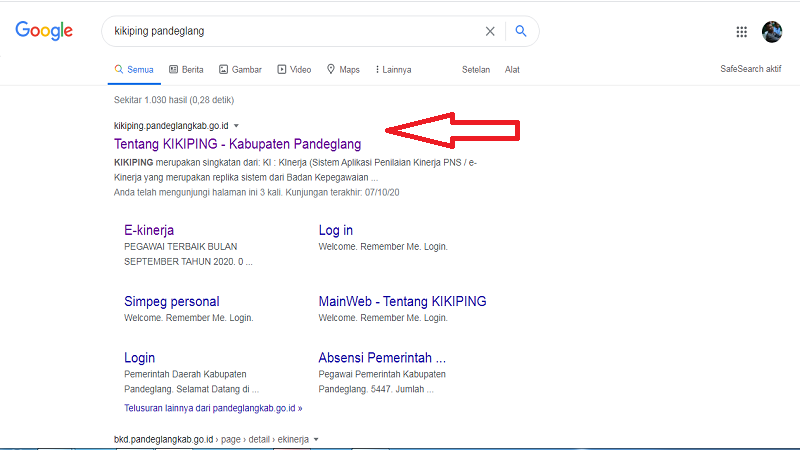 Cara Mudah Login E Kinerja SKP gelap terang