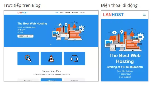 Chia sẻ miễn phí theme blogspot landing page dịch vụ Lanhost