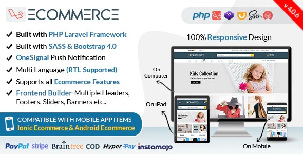 Laravel Ecommerce v4.0.6  Universal Ecommerce/Store Full Website with