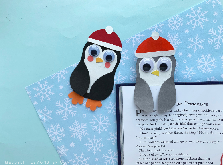 Penguin Bookmark Craft Messy Little Monster