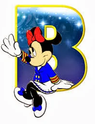 Alfabeto de personajes Disney con letras grandes B Minnie pequeña. 
