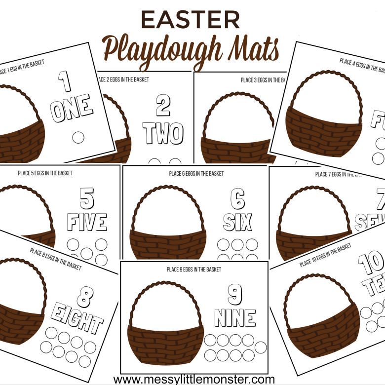 Printable Easter Playdough Mats Free Counting Mats For Kids