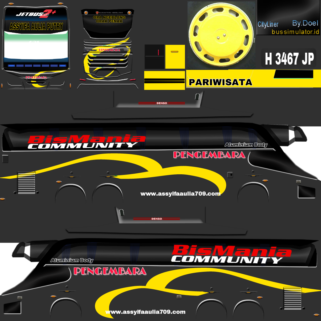 Livery PNG Jernih Bus Simulator Indonesia Part 5 Skin Bus Simulator