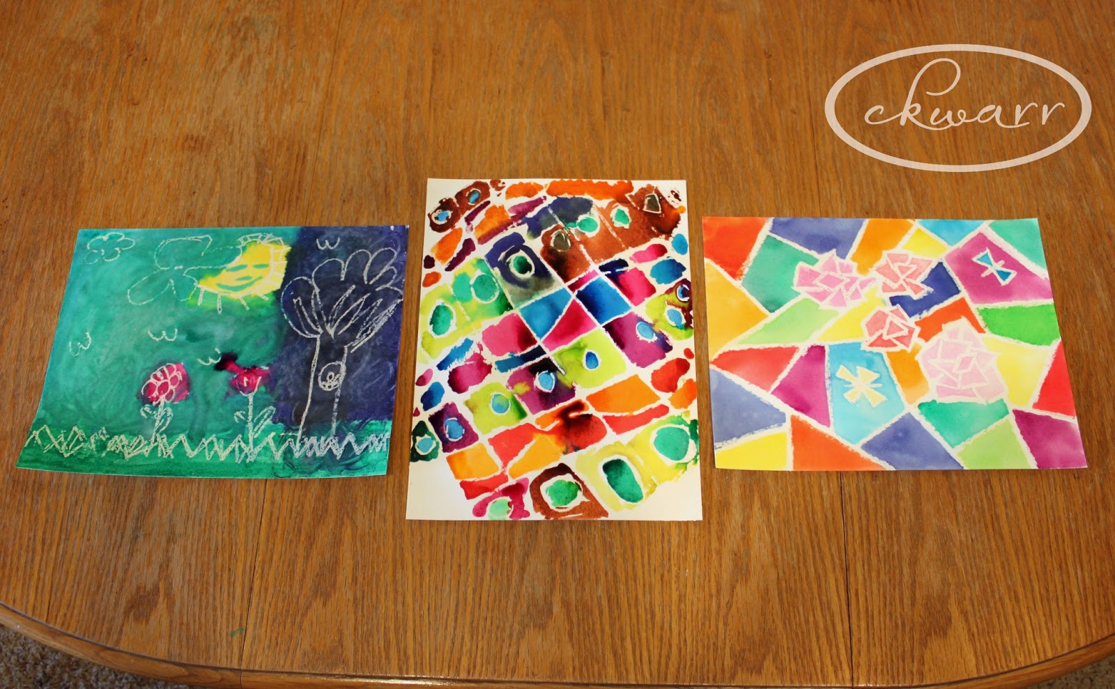 Crafty Endeavors Watercolor Over White Crayon