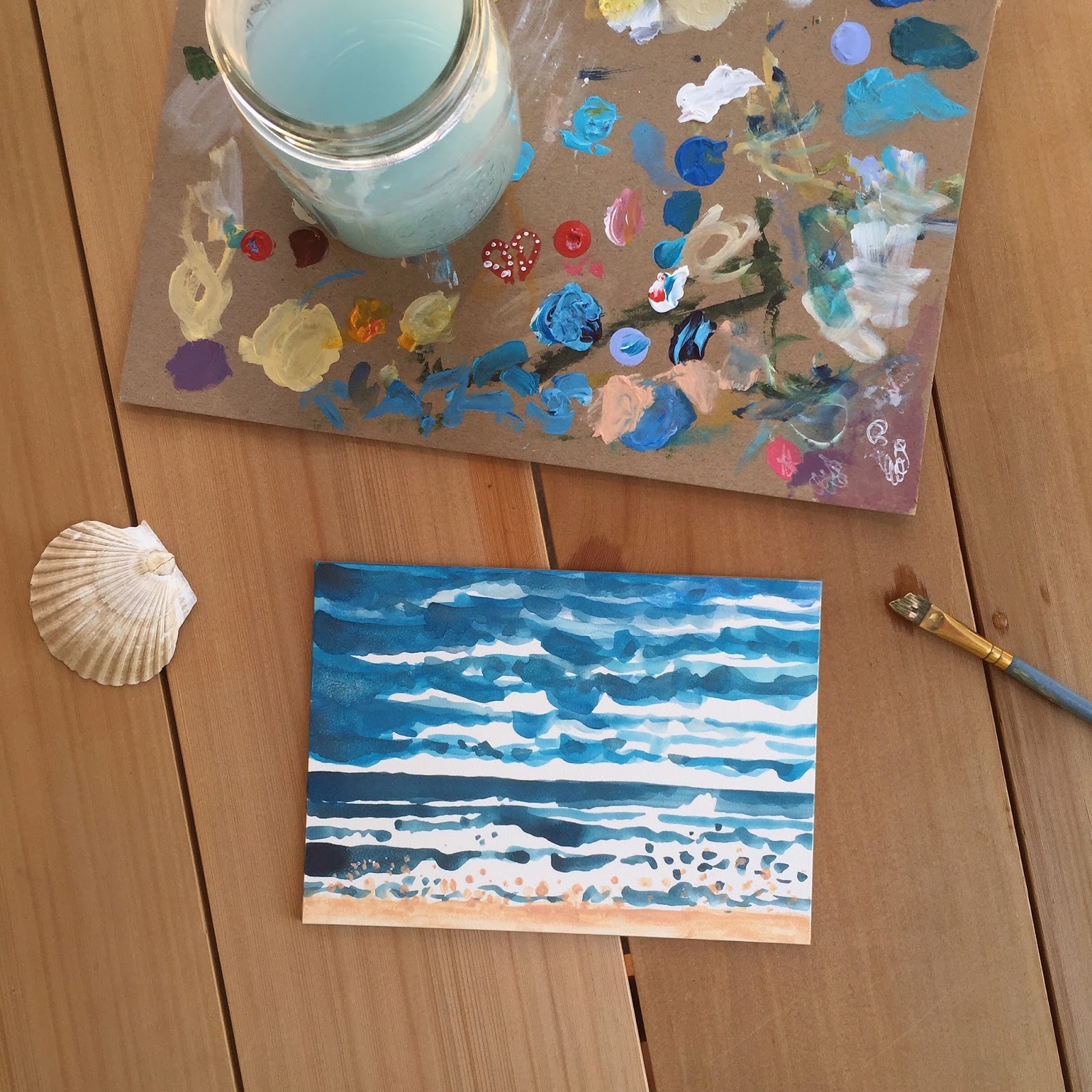 T J A S A O W E N "Surf" (watercolor on aquabord)