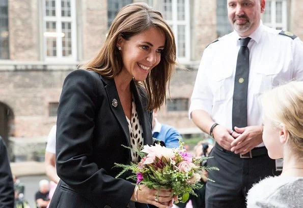 Princess Marie wore Dkny Donna Karan belted silk dress and Jimmy Choo pumps at opening of Better Food