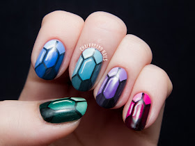 Precious Gems Nail Art Tutorial by @chalkboardnails