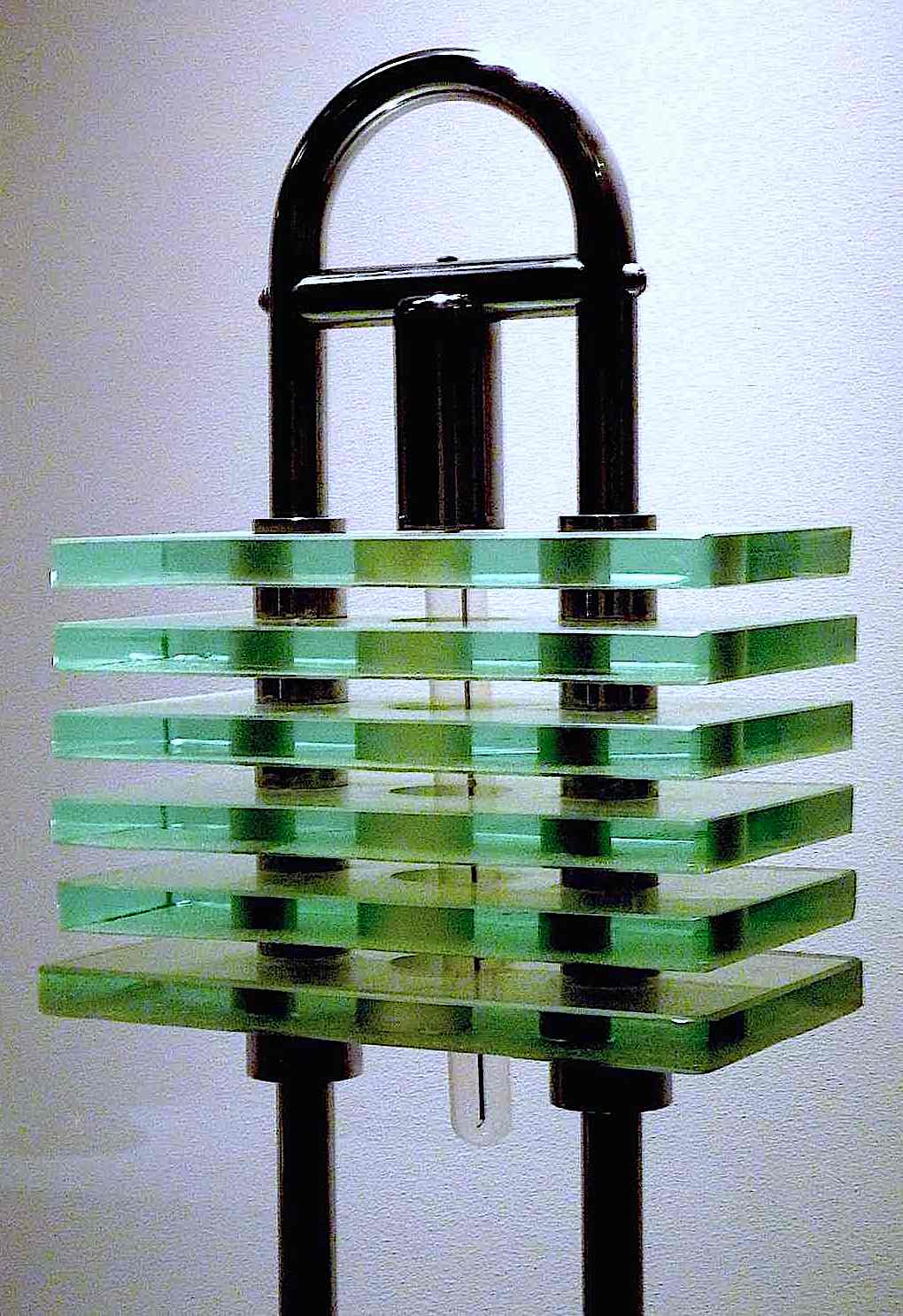 1930s art deco glass plate lamp a 1930s art deco glass plate lamp in a color photograph
