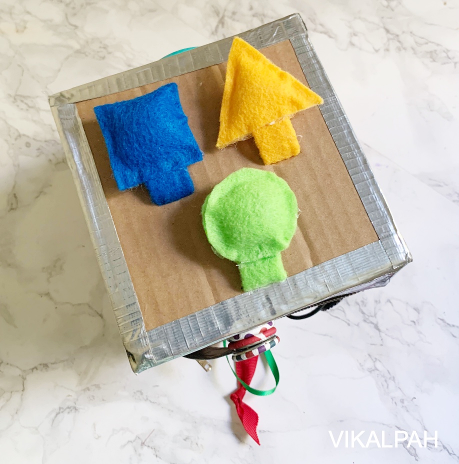 Vikalpah DIY activity cube / Busy cube for toddlers using things at home