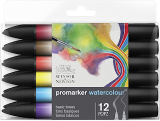 Image of Windsor & Newton set of Basic watercolor Promarkers from Anazon.com