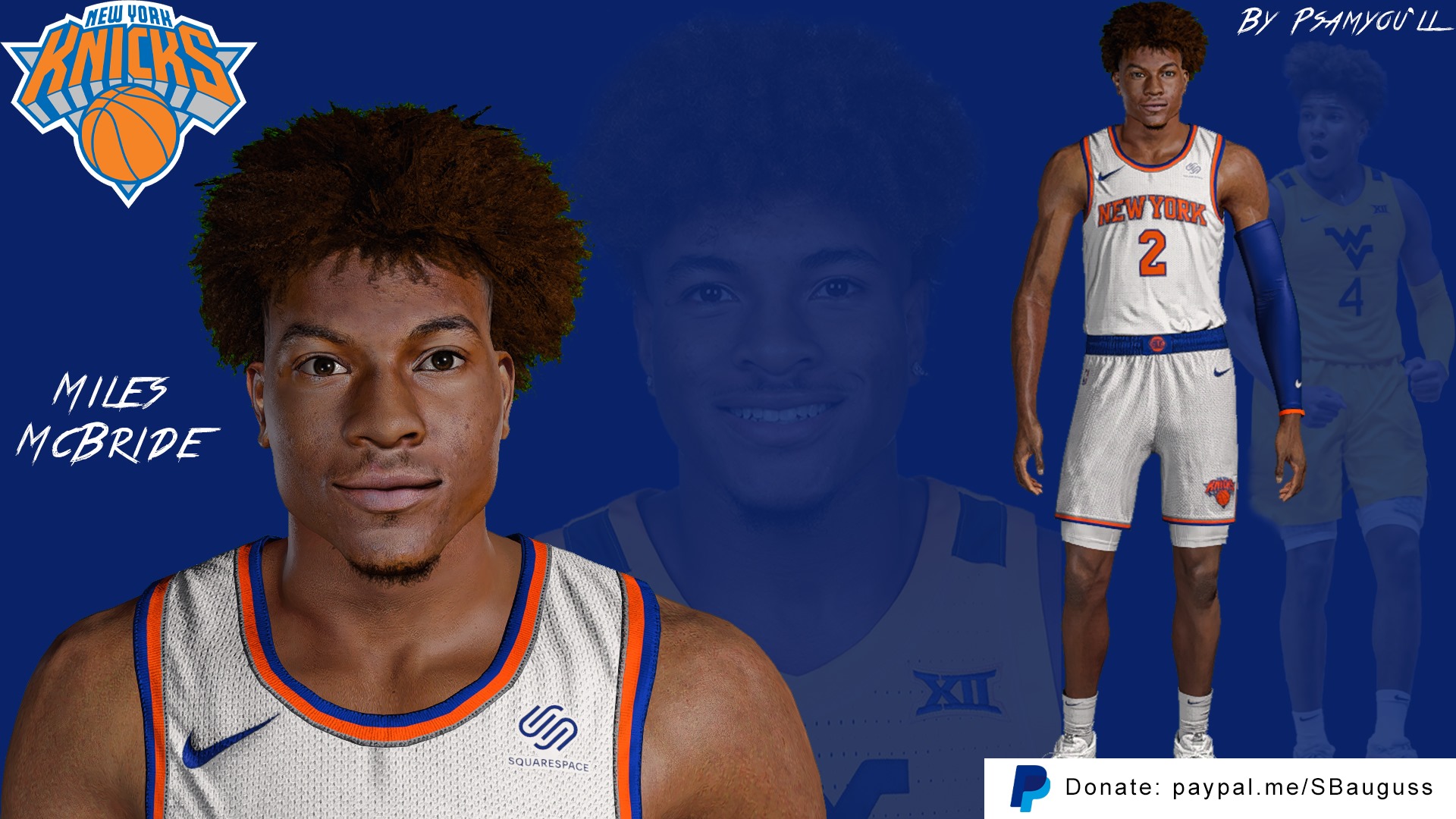 NBA 2K21 Miles McBride Cyberface, Body Model, and Player Config by