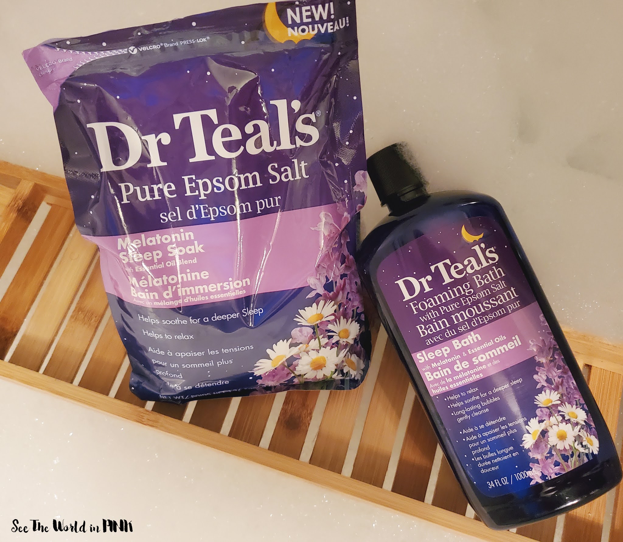 Relaxing Bubblebath Night With Dr. Teals Melatonin Epsom Salts and