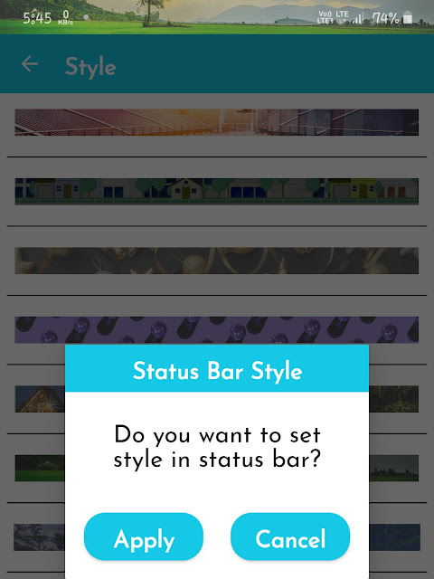 Apply status bar style Apply status bar style